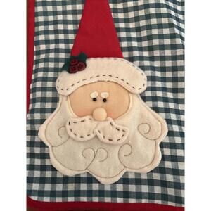 Vintage Santa Claus Placemats-Napkins Fit In Pocket To Make A Hat Christmas 4 Pc